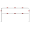 Hoop of steel tube |  48 x 2,5 mm | with cross bar | for plugging down | total width: 2000 mm | total height: 1000 mm | hot-dip galvanized and white coatedwith red reflecting stripes